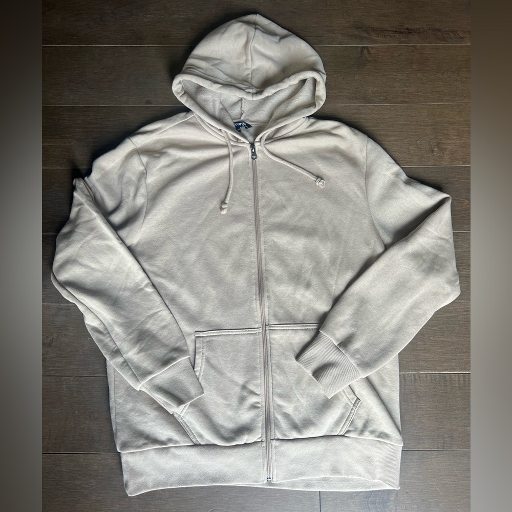 George Men's Zip Up Cream Sweater